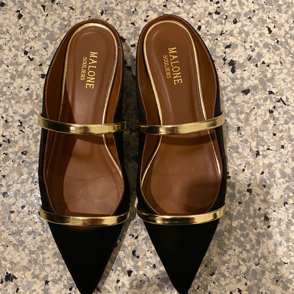 Malone Souliers Black Maureen Flat 36 1/2
